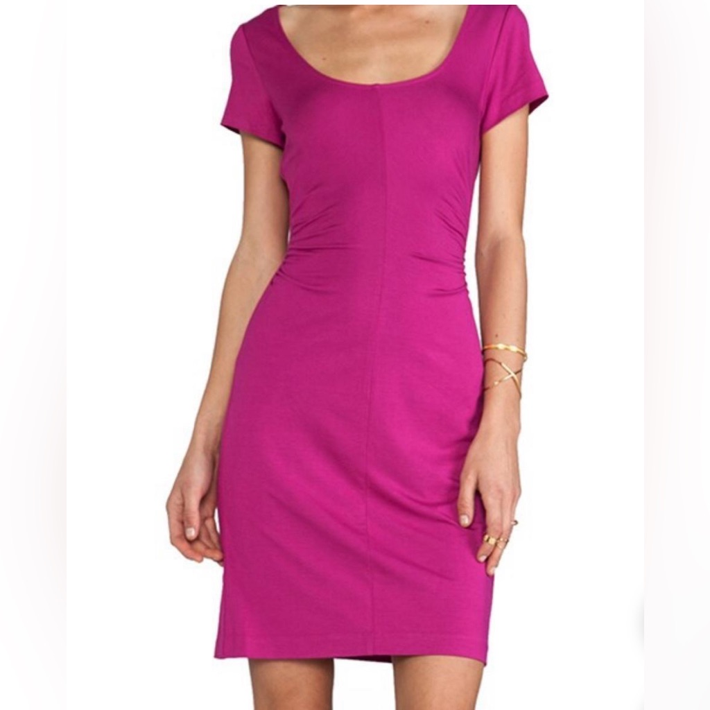 Nwot-Diane Von Furstenberg Bally Ruched Sides Jersey Dress Orchid Bloom S